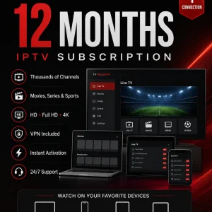 Abonament IPTV – 12 miesięcy – 1 połączenie