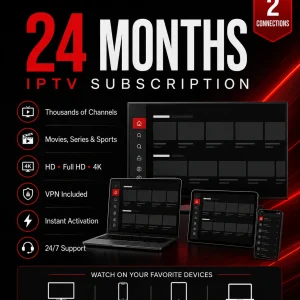 Abonament IPTV – 24 miesiące – 2 podłączenia