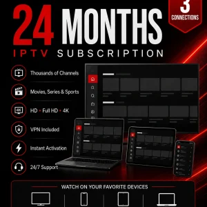 Abonament IPTV – 24 miesiące – 3 podłączenia