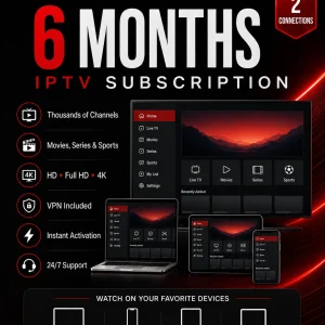 Abonament IPTV – 6 miesięcy – 2 podłączenia