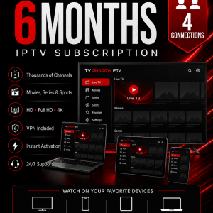 Abonament IPTV – 6 miesięcy – 4 podłączenia