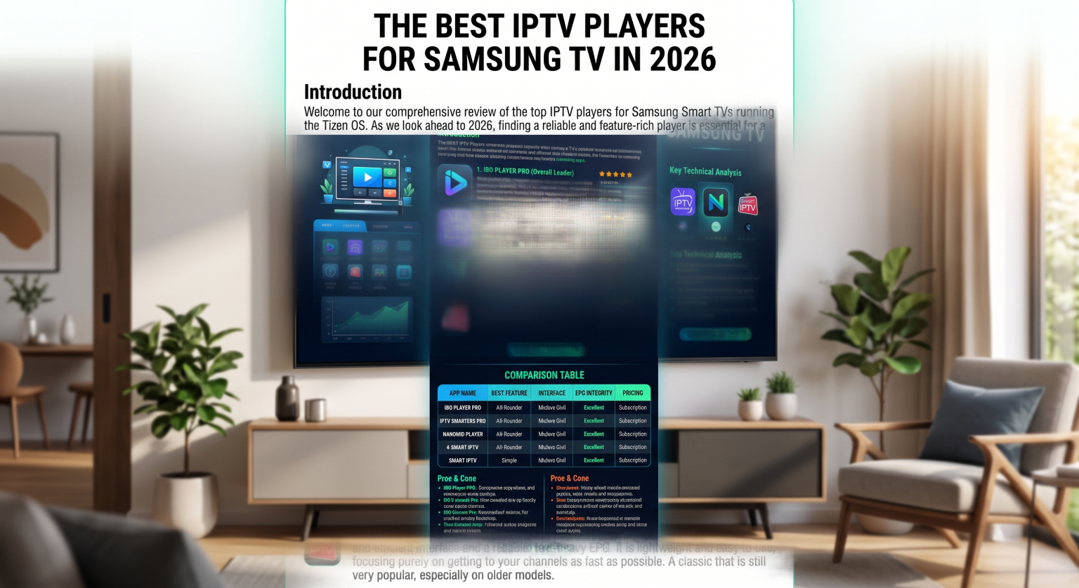 Best IPTV Player for Samsung Smart TV in 2026