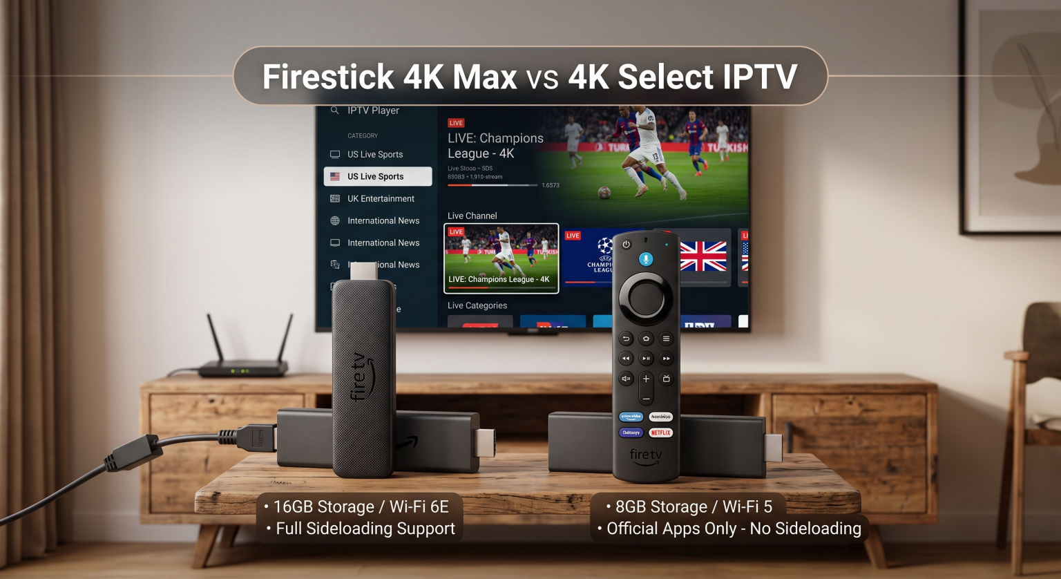 Fire TV Stick 4K Max vs 4K Select for IPTV in 2026