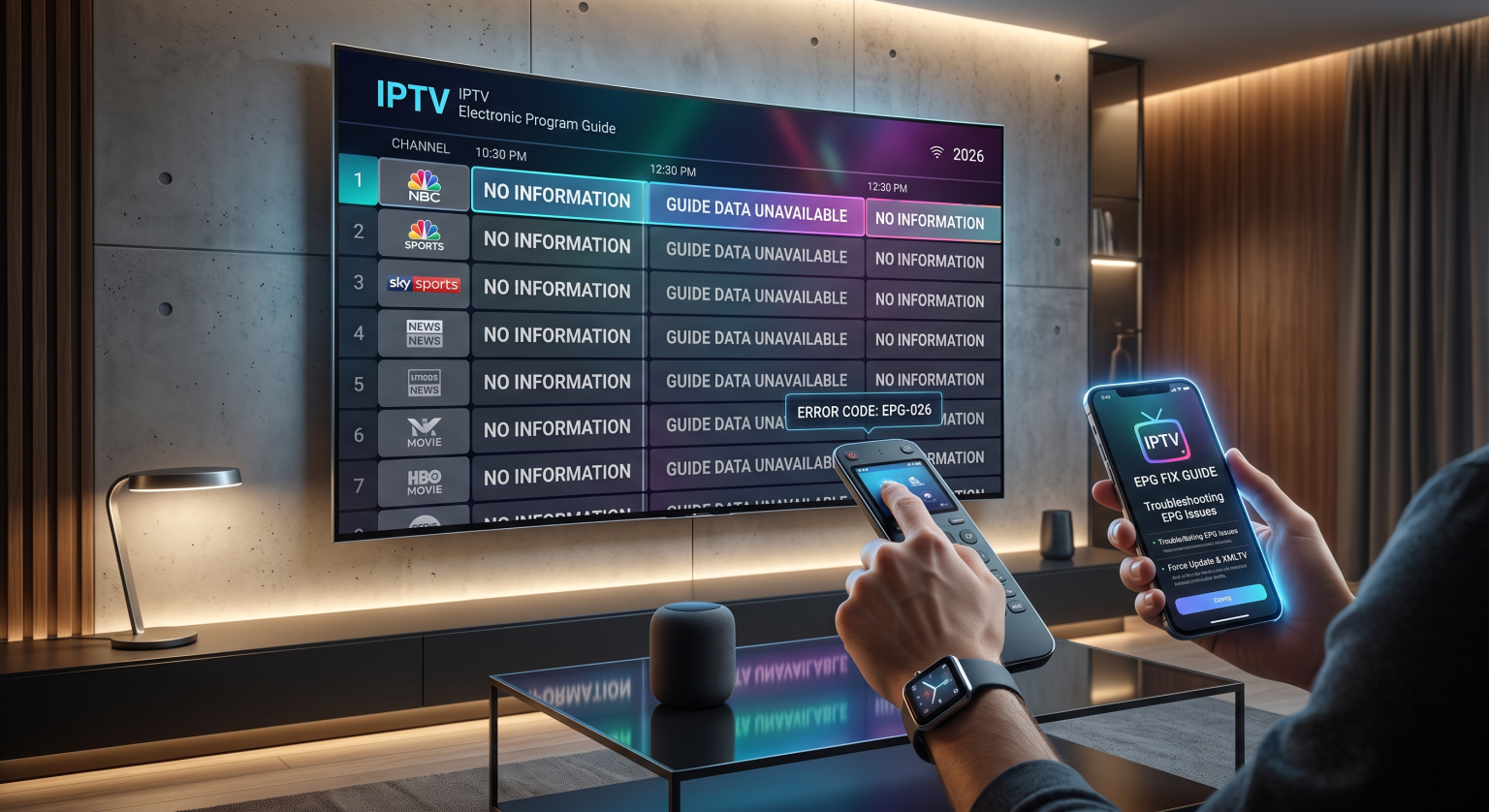 IPTV EPG Not Working How to Fix “No Information” in 2026